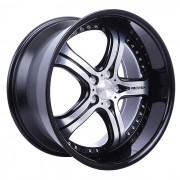 mecxtreme3 one piece wheel in Satin Double Black without Stainless Steel Lip
