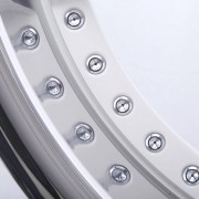 mecxtreme3 one piece wheel in Satin White with Stainless Steel Lip