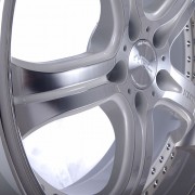mecxtreme3 one piece wheel in Satin White with Stainless Steel Lip