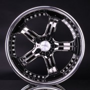 mecxtreme3 one piece wheel in Black Chrome with Stainless Steel Lip