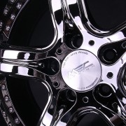 mecxtreme3 one piece wheel in Black Chrome with Stainless Steel Lip
