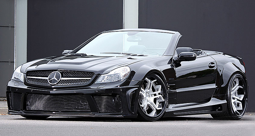 R230 SL Roadster Mercedes Tuning AMG Bodykit Felgen Auspuff Spurverbreiterung Carbon