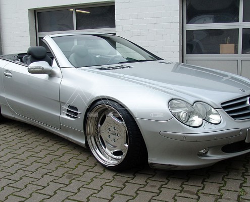 R230 SL Roadster Mercedes Tuning AMG Bodykit Felgen Auspuff Spurverbreiterung Carbon