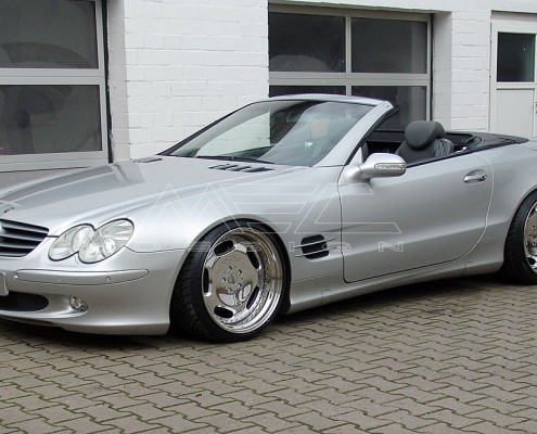 R230 SL Roadster Mercedes Tuning AMG Bodykit Felgen Auspuff Spurverbreiterung Carbon
