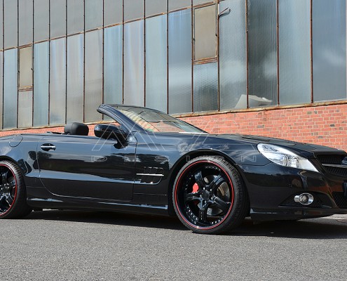 R230 SL Roadster Mercedes Tuning AMG Bodykit Felgen Auspuff Spurverbreiterung Carbon