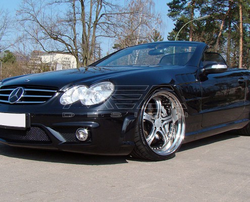 R230 SL Roadster Mercedes Tuning AMG Bodykit Felgen Auspuff Spurverbreiterung Carbon