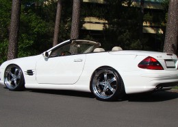 R230 SL Roadster Mercedes Tuning AMG Bodykit Felgen Auspuff Spurverbreiterung Carbon