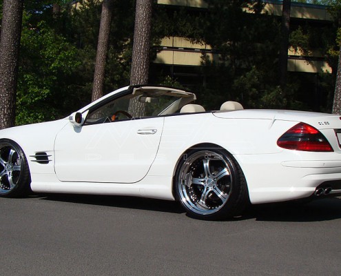 R230 SL Roadster Mercedes Tuning AMG Bodykit Felgen Auspuff Spurverbreiterung Carbon