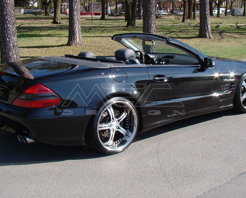 SL500 with one piece 9+10,5 with 245+285 spacers 30+25mm