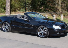 SL500 with one piece 9+10,5 with 245+285 spacers 30+25mm