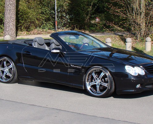 SL500 with one piece 9+10,5 with 245+285 spacers 30+25mm