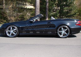 SL500 with one piece 9+10,5 with 245+285 spacers 30+25mm