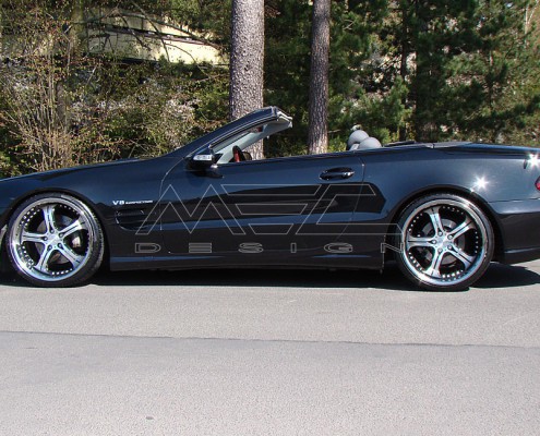 SL500 with one piece 9+10,5 with 245+285 spacers 30+25mm