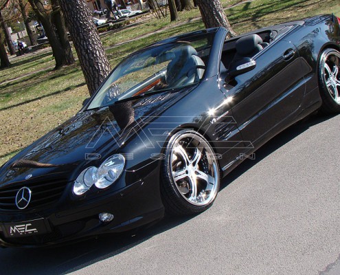 SL500 with one piece 9+10,5 with 245+285 spacers 30+25mm
