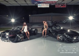 Model Photoshooting - SLS Class mit "GTSLS C197 Mercedes Tuning AMG Bodykit Felgen Auspuff Spurverbreiterung Carbon3" Diffusor and Rear Spoiler in Carbon finish