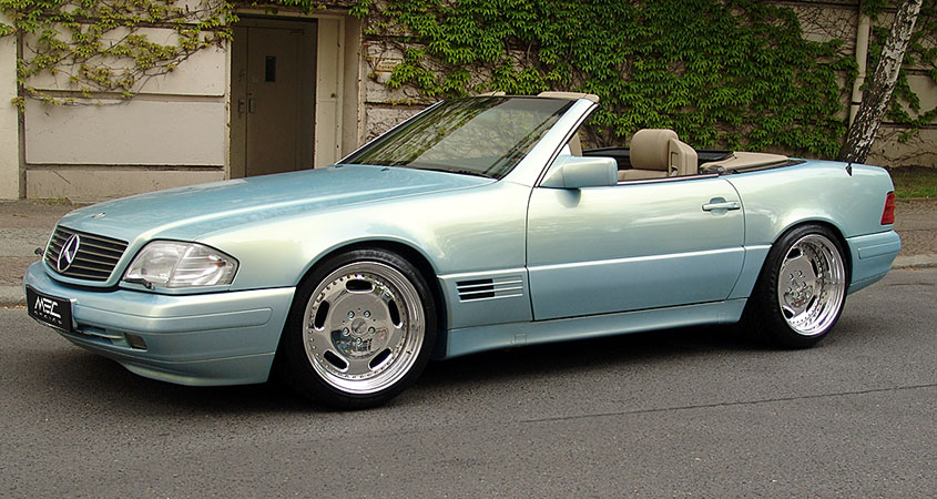 R129 SL Roadster Mercedes Tuning AMG Bodykit Felgen Auspuff Spurverbreiterung Carbon