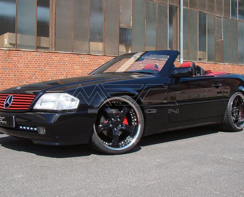 R129 SL Roadster Mercedes Tuning AMG Bodykit Felgen Auspuff Spurverbreiterung Carbon